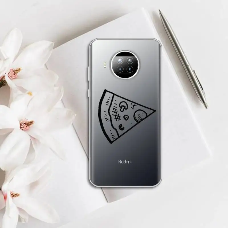 

Funny cartoon pizza best friends Phone Case Transparent for Xiaomi Redmi note 10 t 8 9 pro lite 11