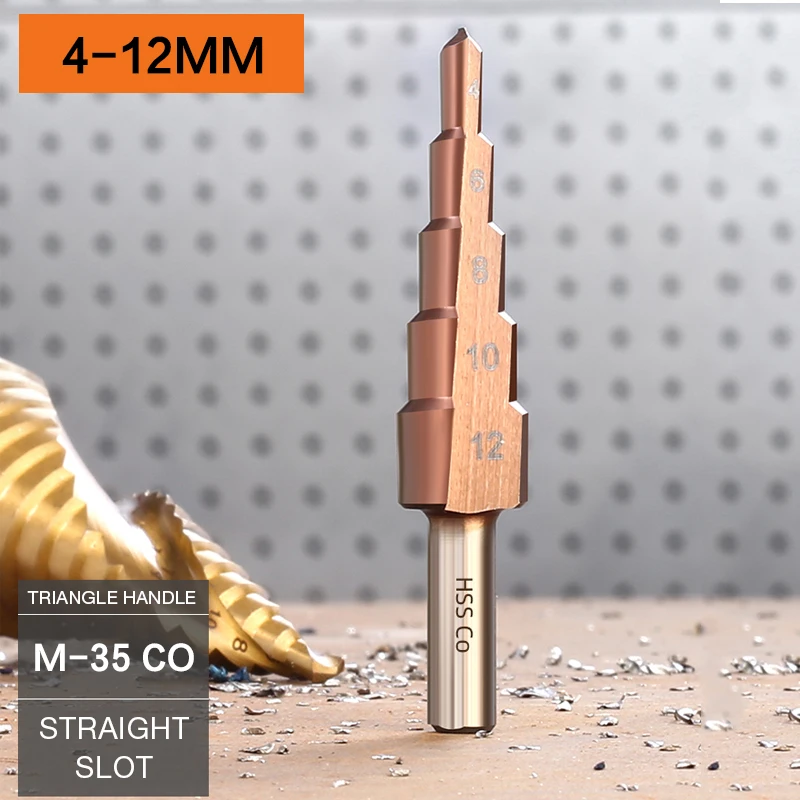 4-12MM OMY 4-12/20/32 мм HSS-CO/M35 Сталь большой шаг конус Треугольники хвостовик с металлическим покрытием сверло из высокопрочной стали дыропробивной пресс - Цвет: 4-12MM
