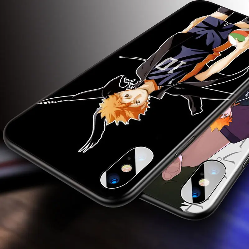 

Haikyuu hinata syouyou For Apple iPhone 12 11 Pro Max mini XS Max XR X 8 7 6 6S Plus 5S SE 2020 Soft Black Phone Case
