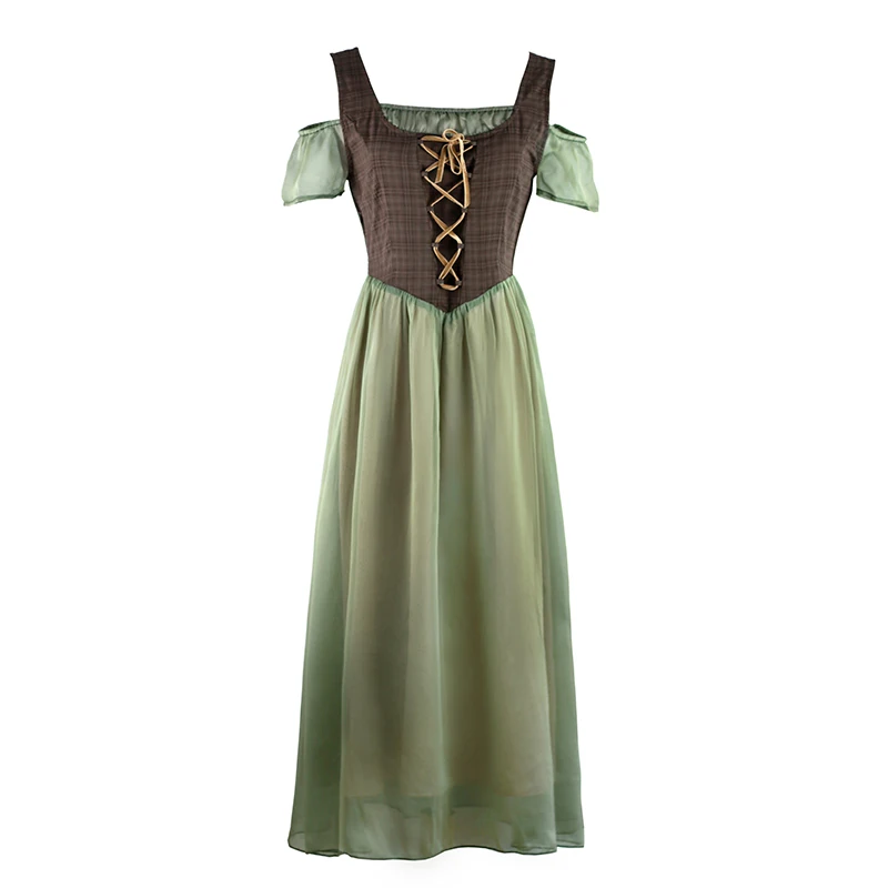 

2020 Women Summer Green Chiffon Long Ladies Vintage Retro Cute Casual Formal Midi Dress femme ropa mujer vestidos elbise