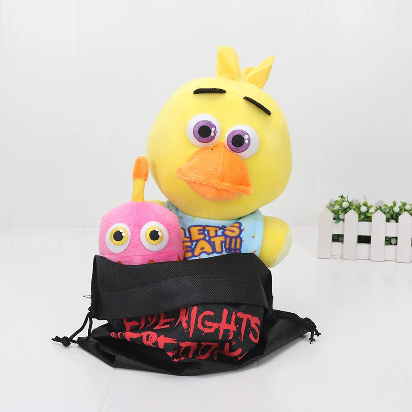 FNAF-peluches de Freddy Bear Foxy Chica, peluches con bolsa de cord&oacute;n, 25cm-4