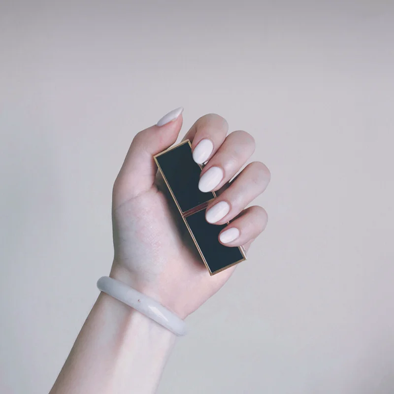 24 шт. белый круглый носок однотонный Маникюр для девочек французский стиль