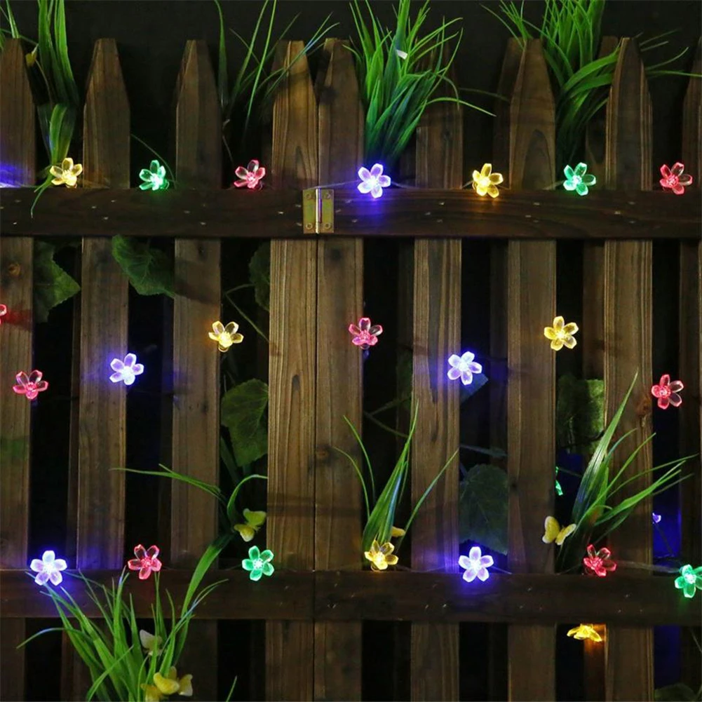 

10/40/80 LED Cherry Blossom Flower Garland Lighting Solar/Battery Powered LED String Fairy Lights Holiday Outdoor Garden Decor