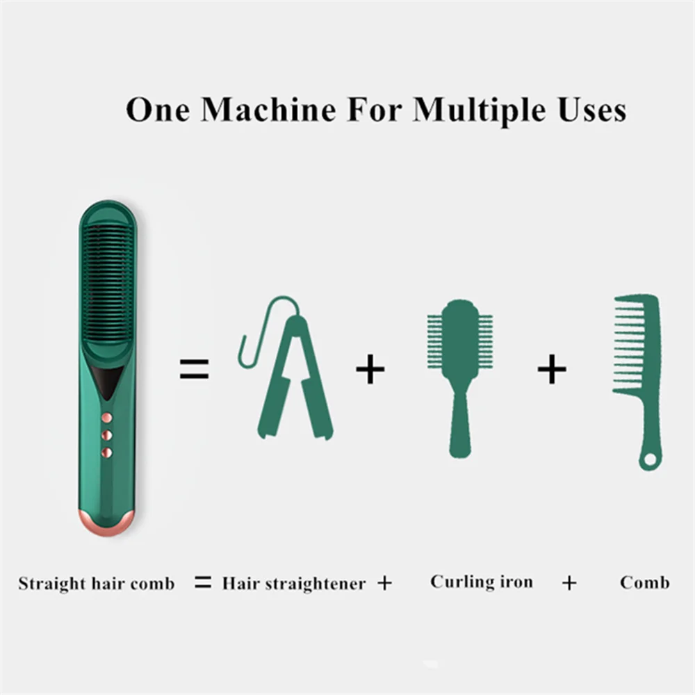 Электрический выпрямитель с нагревом PTC Массажная щетка для волос горячий воздух