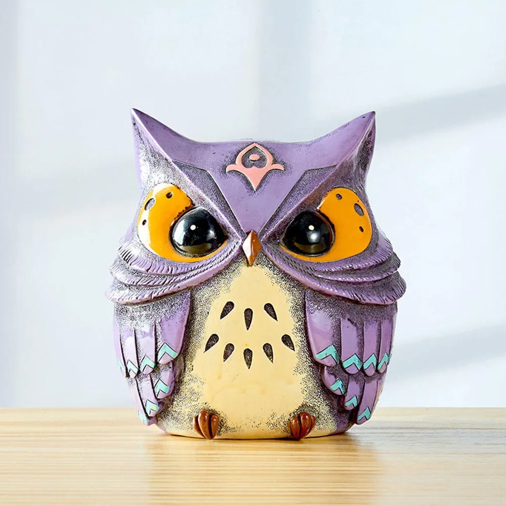 purple-Large Большая Милая копилка с совой, большая винтажная мультяшная безопасная копилка для детей, банка Alcancias Creativas, копилка для монет, копилка для дома - Цвет: purple-Large