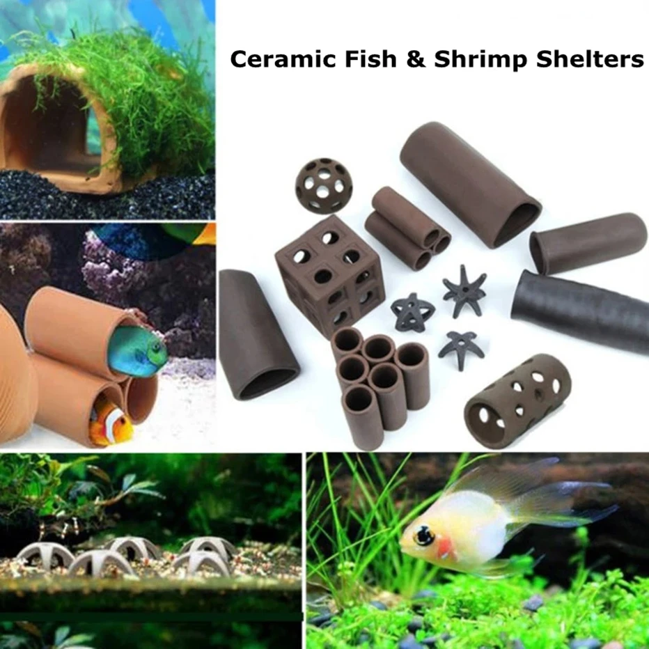 

Ceramic Aquarium Decoration Fish Shrimps Shelter House Pottery Scorpion House Canister Simulation Stone Fish Tank Decor Great