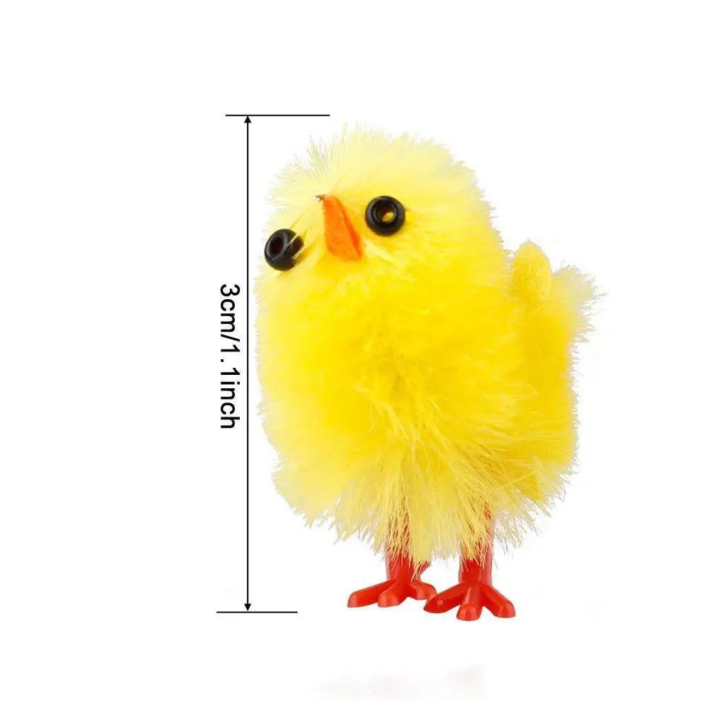 

60pcs Cute Yellow Chick Home Decoration Lovely Plush Toy Gift Animal Bird Egg Easter Dolls Ornament Set Chick Model Realisti Q9L