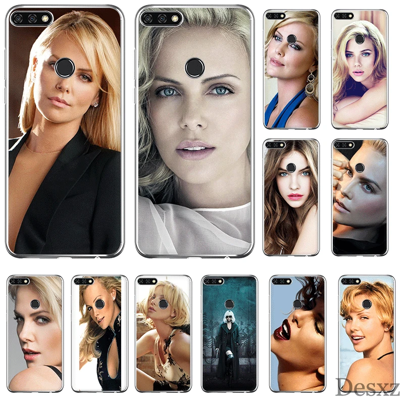 Мобильный телефон TPU чехол для Huawei Honor 7A 7C 7X 6A 8 8X 8C 9 9X View 20 Note 10 Lite Charlize Theron
