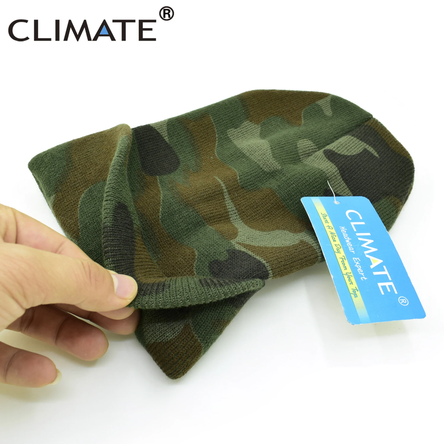 Мужская камуфляжная облегающая шапка CLIMATE мужские облегающие шапки зимние