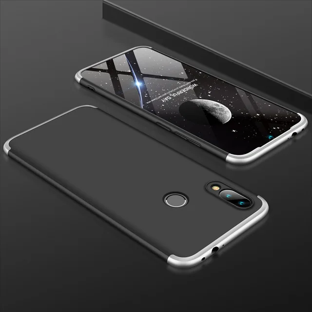 silver black 360 полный защитный чехол для телефона Xiaomi Redmi Go Note 8 7 Pro K20 7S 5 Plus 4X чехол s для Xiomi Mi8 9SE Lite Pocophone f1 чехол - Цвет: silver black