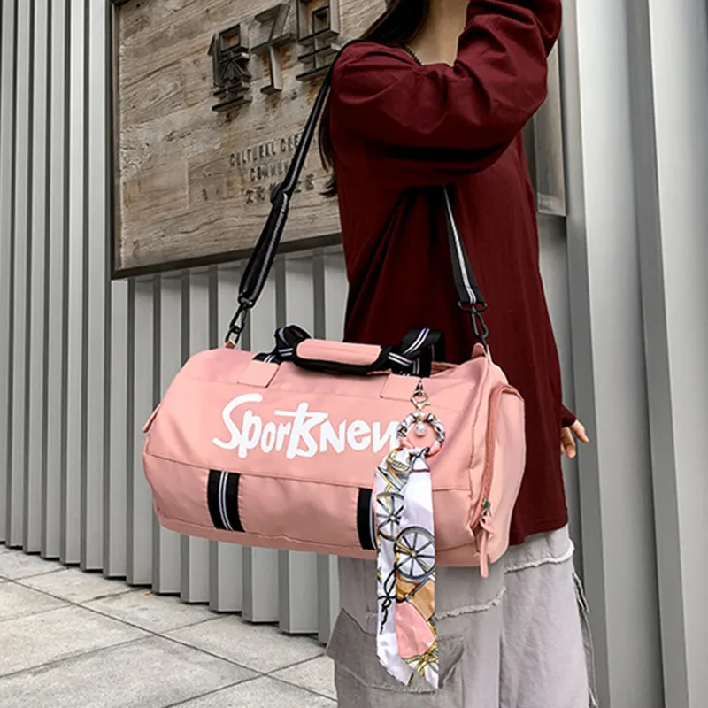 

Men's Gym Handbag Large Nylon Traveling Luggage Training Yoga Swimming Women's Sports Shoe Weekend Shoulder Bag For Fitness