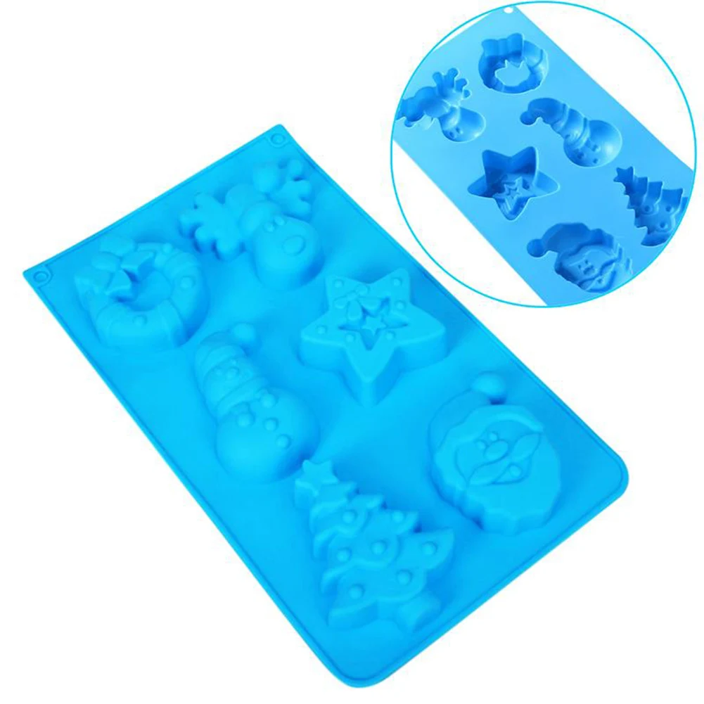 Food Grade Silicone Baking Molds 6 Slots Christmas Theme Candy Chocolate Cake Making Non-stick Mold |