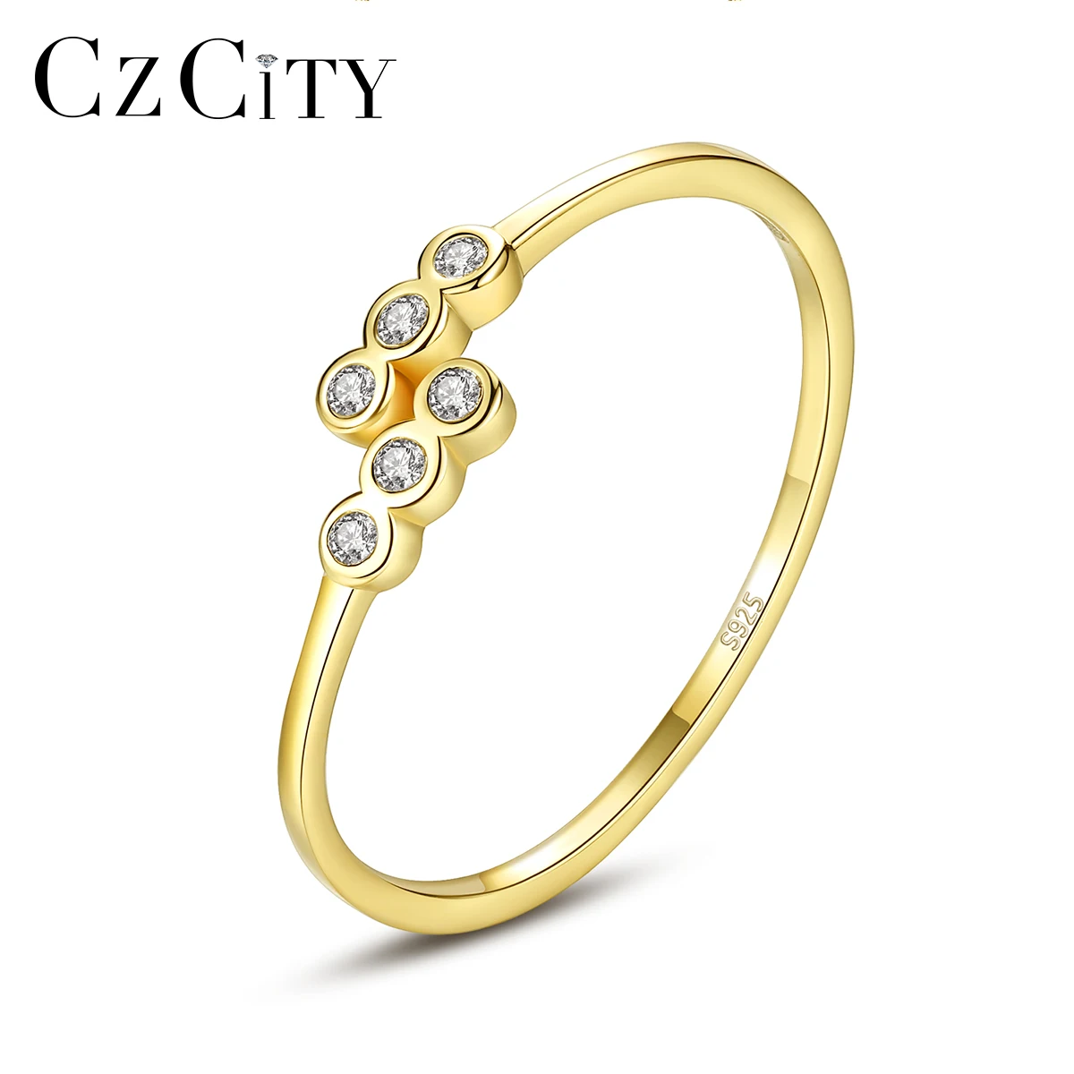 

CZCITY New Fashion 925 Sterling Silver Rings for Women Wedding Engagement Fine Jewelry CZ Resizale Anillos Bijoux Christmas Gift