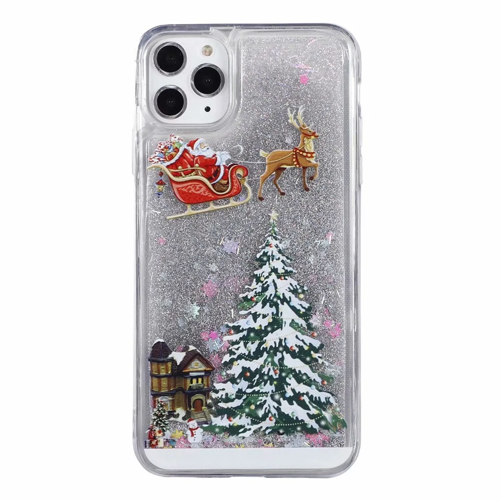 Чехол для телефона Dynamic Liquid Quicksand Christmas iPhone 11 /11 Pro Max Прозрачная Жесткая задняя