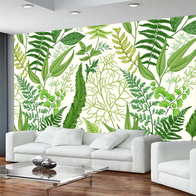 Nordic современный творческий Модные Зеленые листья растений Задний план Настенный