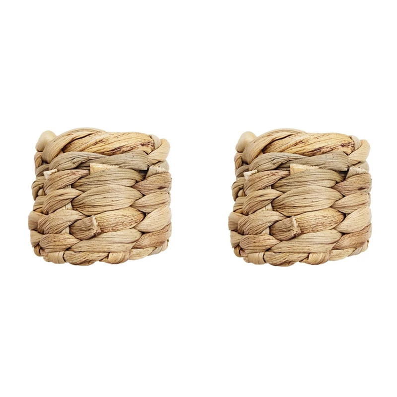 

10 Pcs Natural Material Straw Corn Husk Napkin Ring,Water Hyacinth Grass Napkin Buckle,Napkin Ring