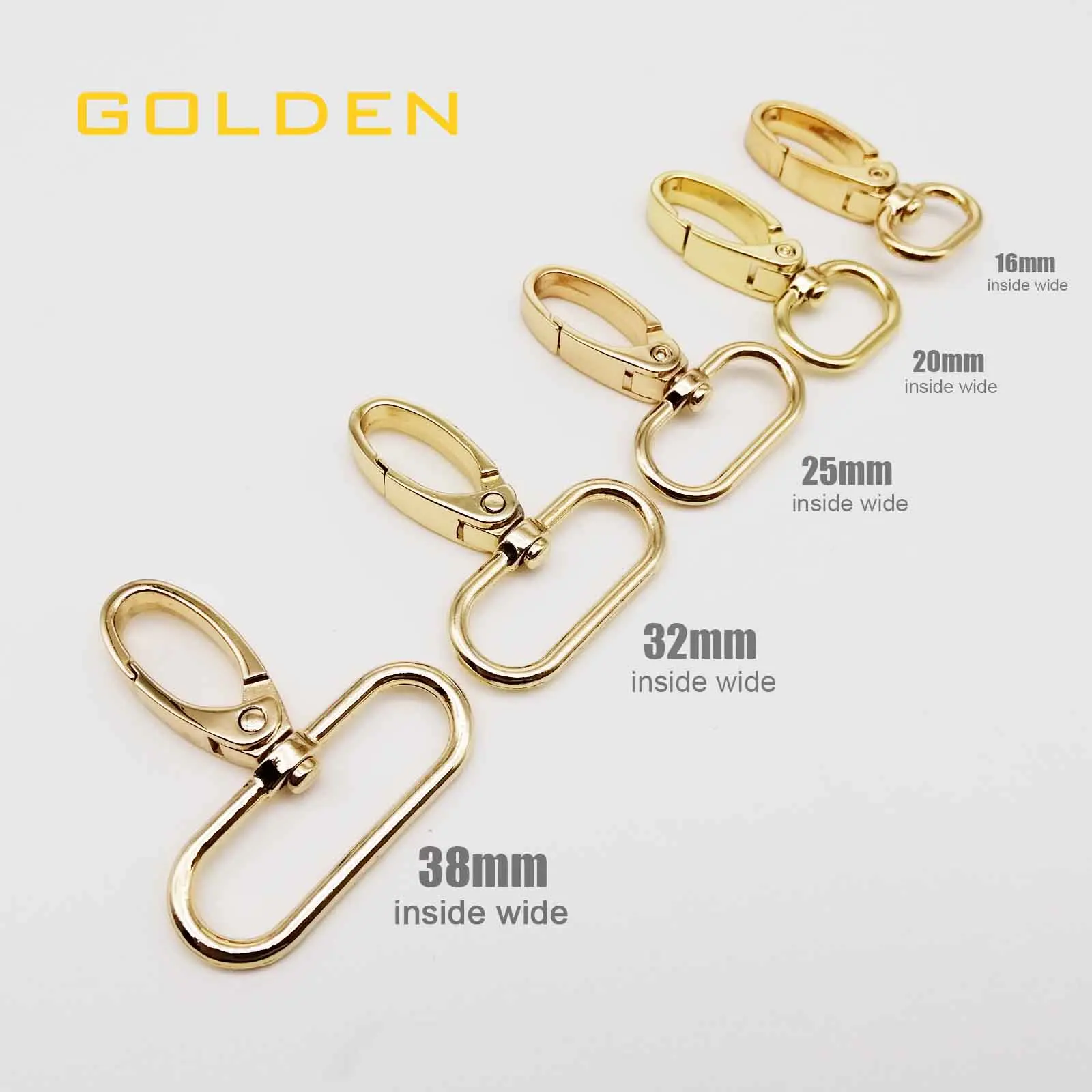 Golden Металлический поворотный омаровый кожаный мешок Сумочка Кошелек Ремень Через Плечо зажим пусковое устройство брелок-карабин для ключей брелок собачий ошейник застежка - Цвет: Golden