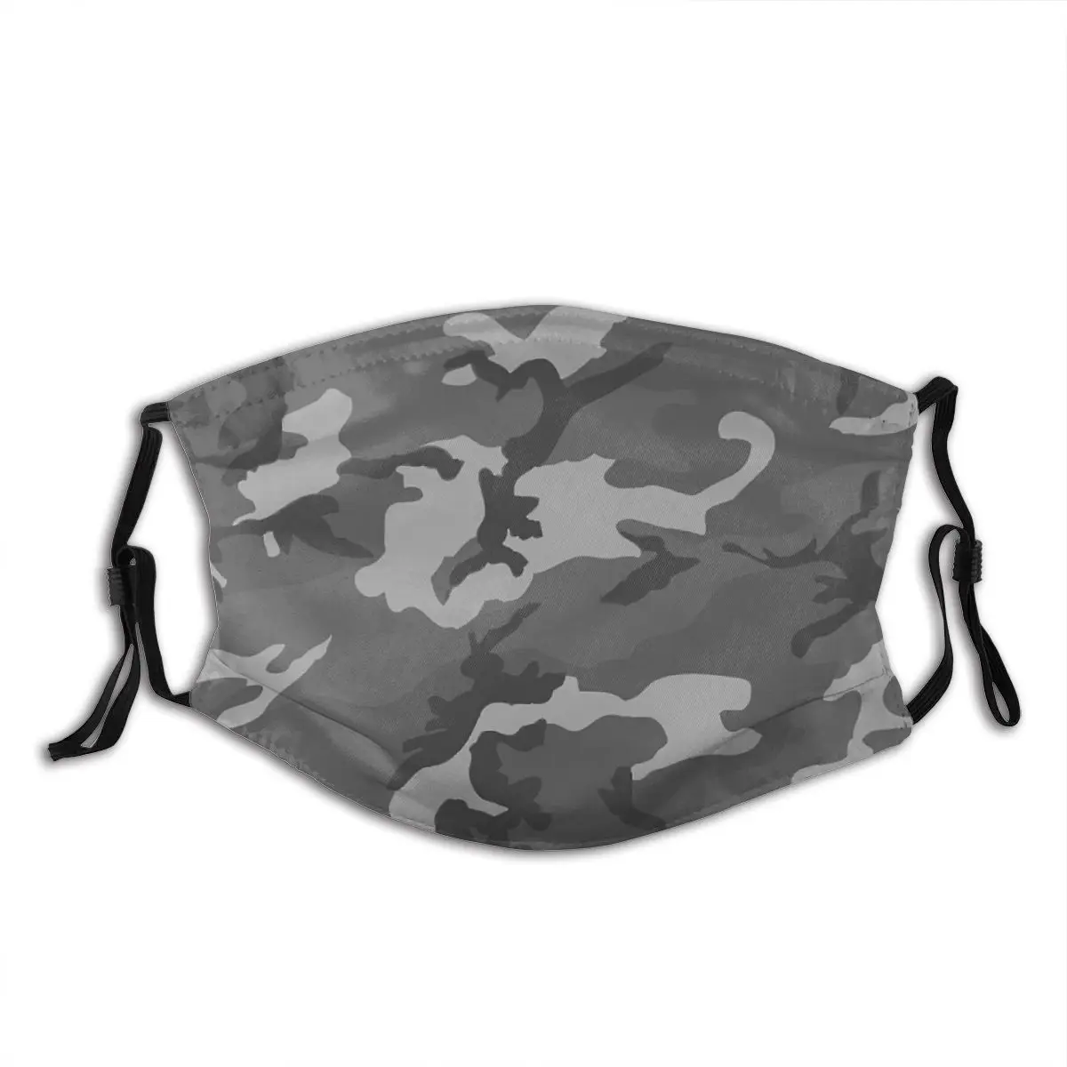 

Grey Camo Camouflage Non Disposable Printed Mouth Face Mask Anti Wind Cold Proof with Filter Earloop Protection Cover Respirator