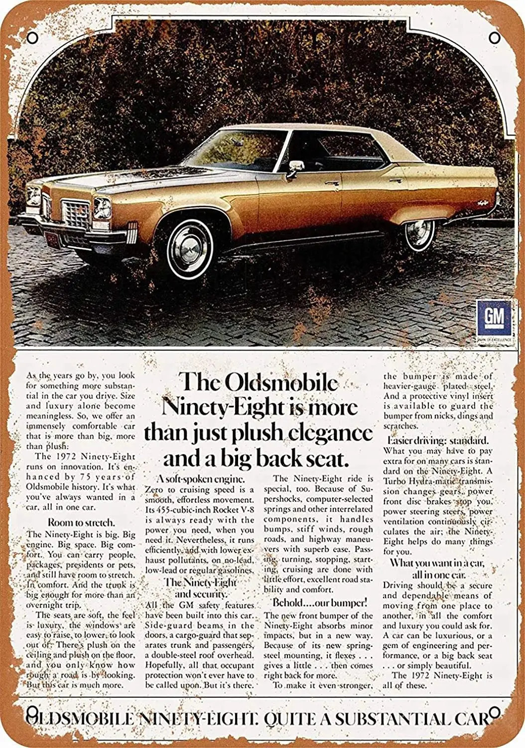 

Fsdva 8 x 12 Metal Sign - Oldsmobile Ninety-Eight - Retro Wall Decor Home Decor