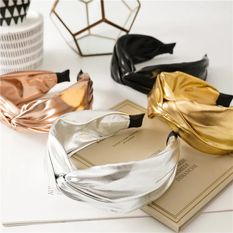 Ткань сплошной цвет простой завязанный крест обруч волос ювелирные изделия