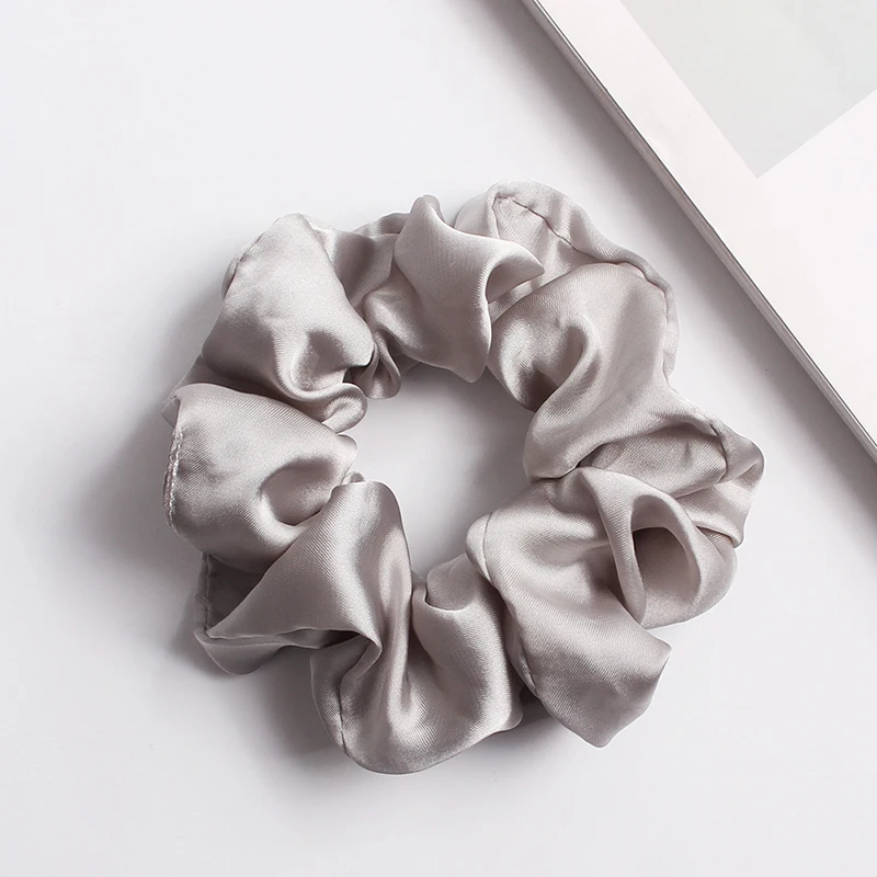 

Solid Color Silky Satin Hair Scrunchie Women Elastic Hair Bands Ponytail Holder Girls Headwear Fashion Adult Hair Accessories