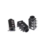 10 шт.лот гнездовой разъем 3,5 мм, 4-контактный разъем для наушников, цвет черный