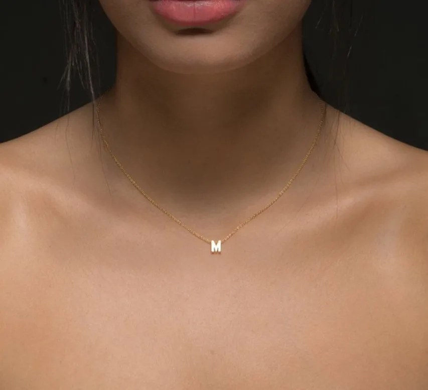 Женское Очаровательное ожерелье с подвеской золотого цвета надписью A Z