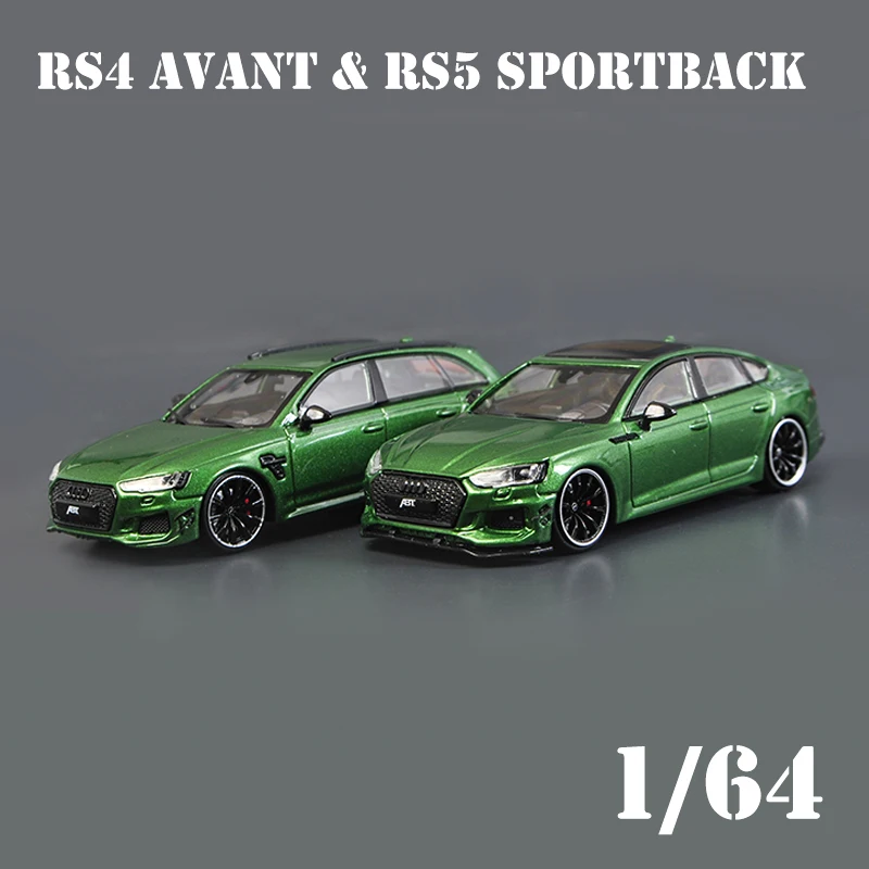 

BSC 1/64 Model Car Audi RS4 Avant & RS5 SportBack Alloy Vehicle Display Die-cast Collection LTD 500 - Metallic Greenre