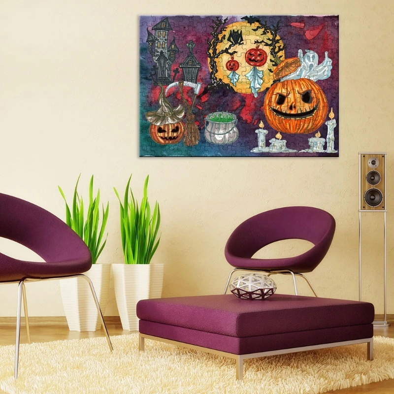 

1000 Piece Puzzles for Adults Kids, Halloween Pumpkin Jigsaw Puzzles,Large Puzzl 23GD