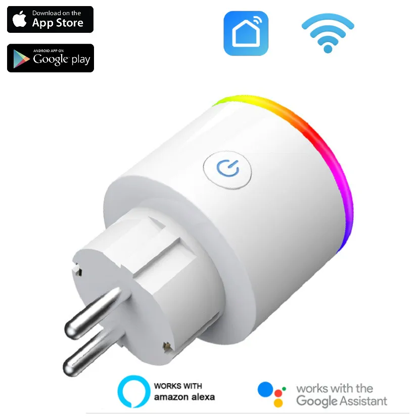 Смарт розетка с монитором питания 16 А RGB Wi Fi голосовое управление|Умные розетки| |