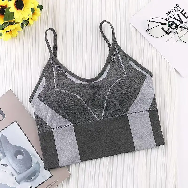 

Breathable Padded Sport Bras, Women Wirefree Adjustable Fitness Top Sport Brassiere, Push Up Seamless Running Yoga Bras
