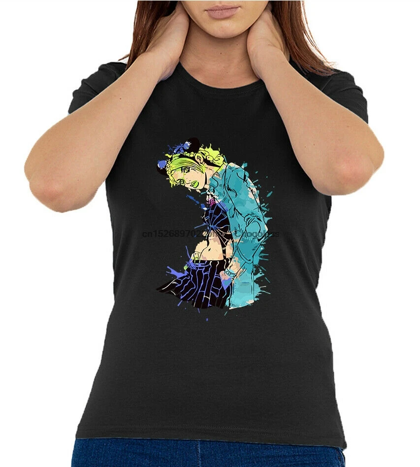 Женская футболка с круглым вырезом для дочери Джоджо невероятные приключения