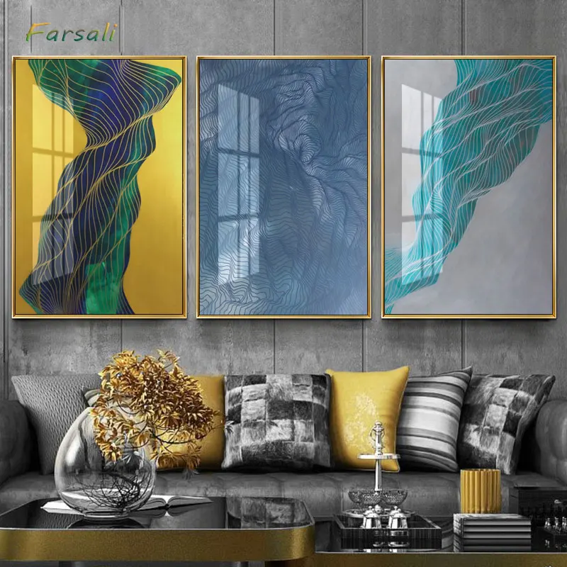 Настенная живопись на холсте Постер в скандинавском стиле абстрактные плакаты и