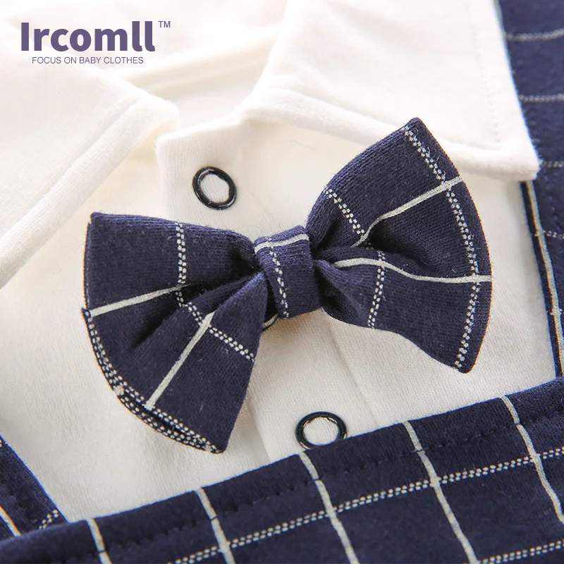 Ircomll/ г.; Модная одежда для маленьких мальчиков; хлопковые комбинезоны с галстуком-бабочкой для маленьких джентльменов; комбинезон для новорожденных; Bebe; Верхняя одежда для маленьких мальчиков