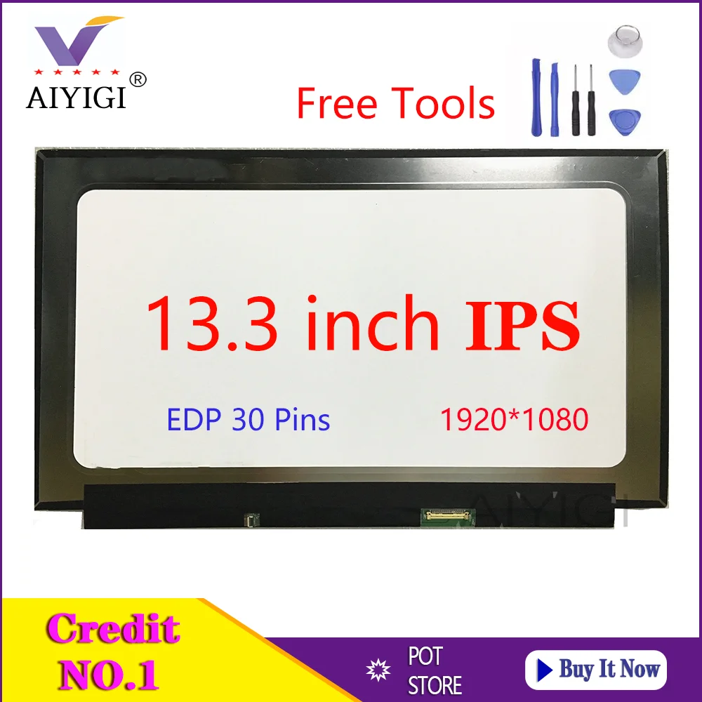

13.3 Inch IPS Laptop LCD Screen LP133WF4 SPB1 N133HCE-GP1 M133NWF4 For Lenovo Ideapad 710S-13IKB 710S-13ISK 80SW 80VQ 1920*1080