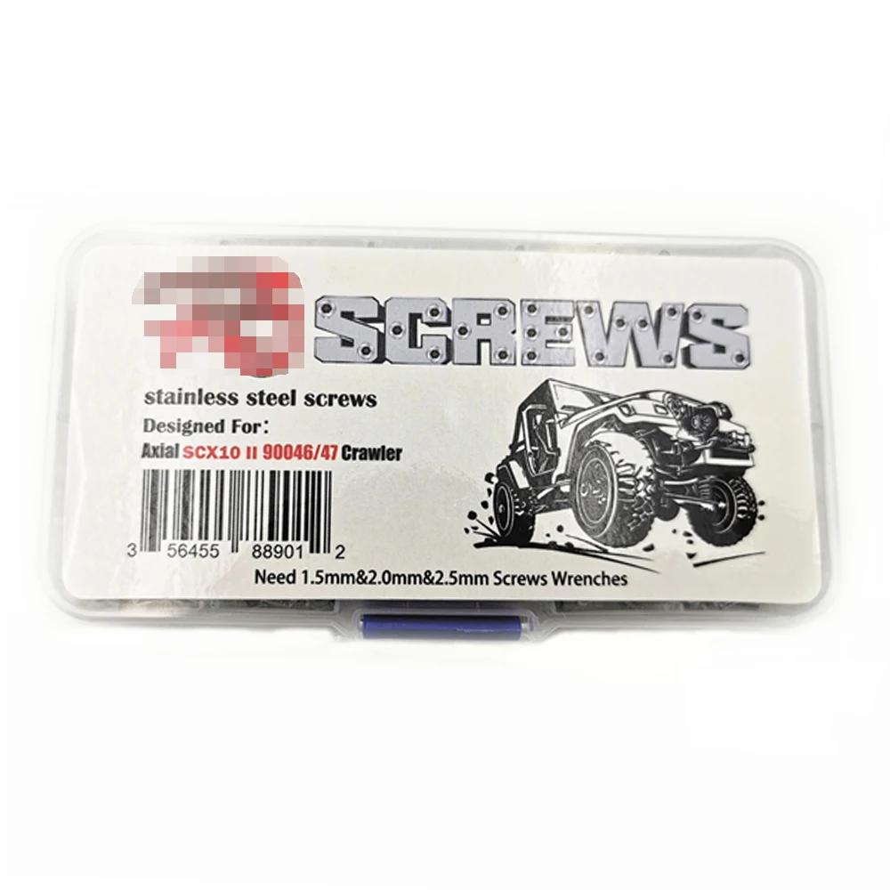 Набор винтов из нержавеющей стали с коробкой для Axial SCX10 II 90046 47 1/10 гусеничного