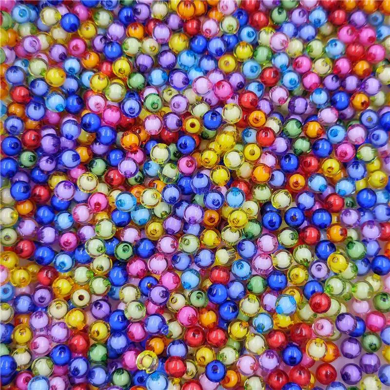 

20/40Pcs Transprament Solid Loose Beads DIY For Jewelry Making Wholesale Necklace Bracelet Pendant 8mm 10mm