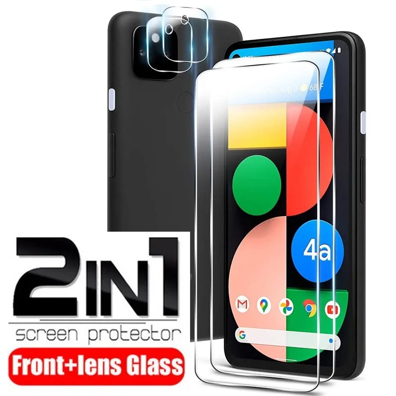 2-in-1 For Glass Google Pixel 4A 5G Full Cover Tempered Glass For Google Pixel 4 5 A XL Camera Lens HD Screen Protector Film