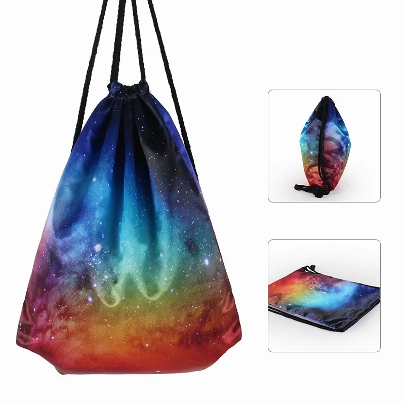 1 PC Star Pattern Travel Bag Drawstring Backpack Women Men Daily Knapsack Outdoor Travel for Training Swimming Fitness Bags