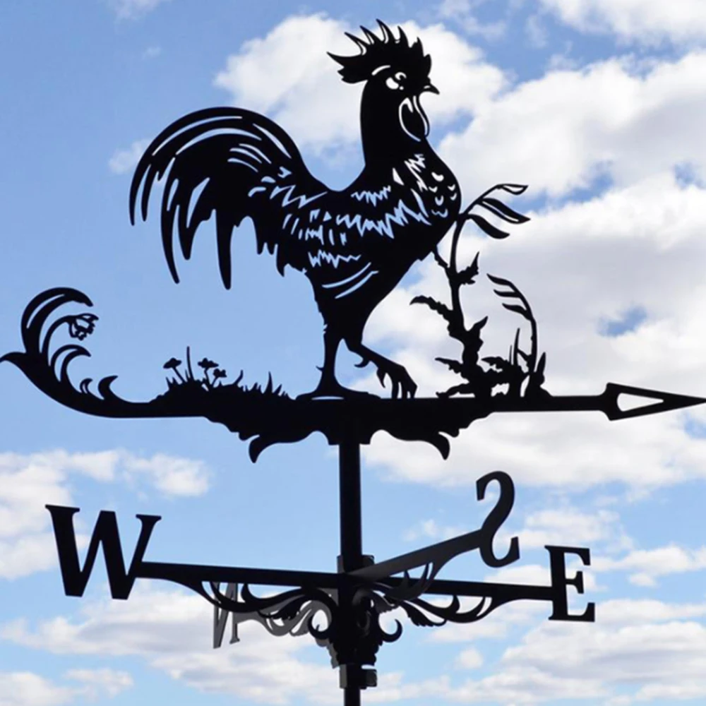 

Stainless Steel Rooster Weathervane Weather Vane Wind Direction Indicator
