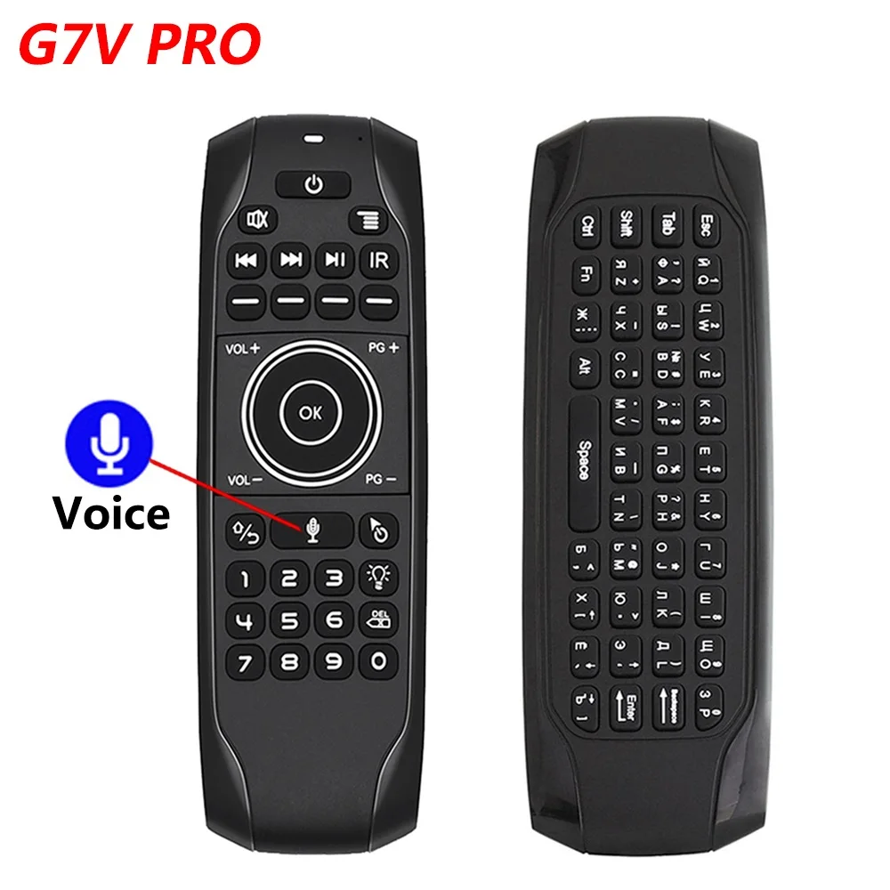 G7V Pro Беспроводной голосовой подсветкой воздуха Мышь клавиатура на русском и