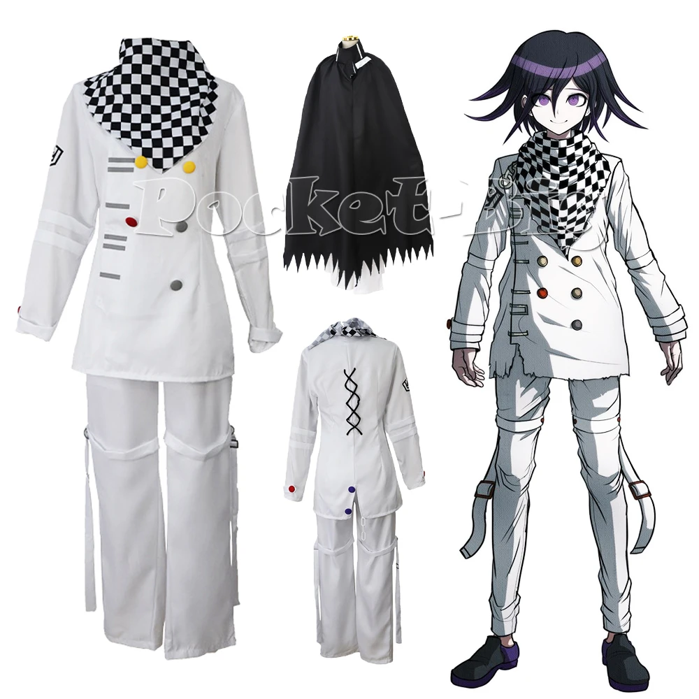 

5pcs Anime Danganronpa V3 Kokichi Oma Cosplay Costume President Oma Cosplay Cloak Set Hat Wig
