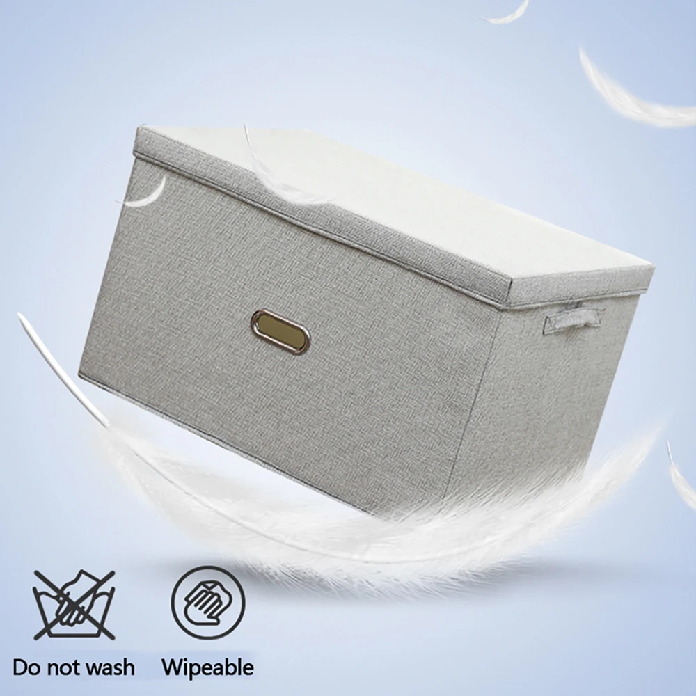 

Cotton And Linen Folding Storage Box Children's Toy Storage Household Wardrobe Bedroom Drawer Cloth Cover Underwear Storage Box