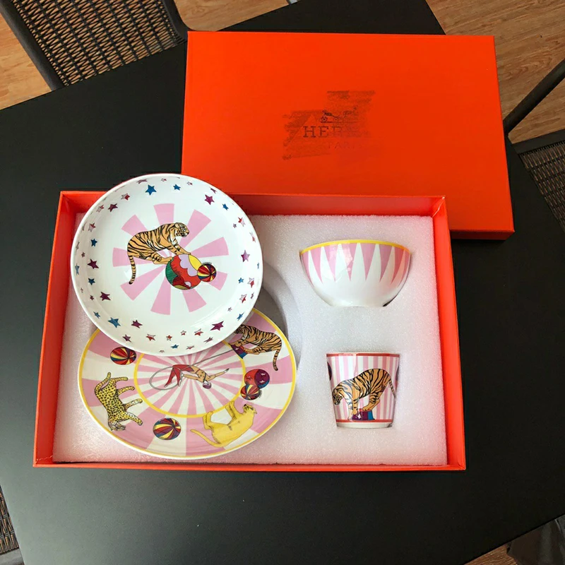 

Набор посуды ableware с мультяшными животными тарелка миска для риса чашки и блюдца для детей столовый набор разноцветная тарелка для дрожания