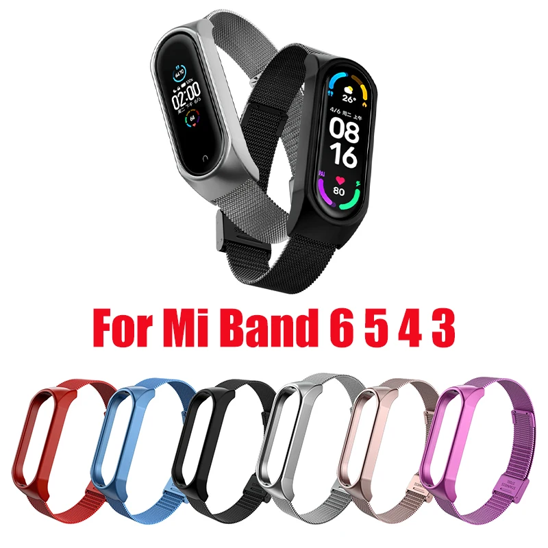 

Ремешок для фитнес-браслета Xiaomi Mi Band 6, 5, 4, металлический, без винтов, из нержавеющей стали