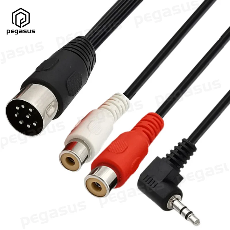 3-полюсный аудиокабель с разъемом 1 8 метра разъем 8-Pin 2RCA + DC 3 5 мм угол 90 градусов