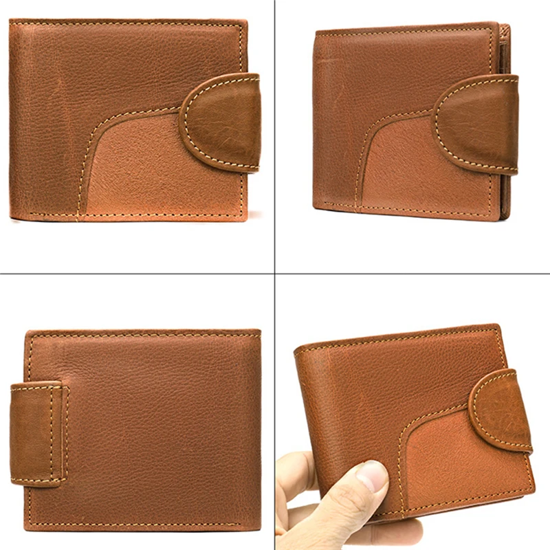 

2021 New 100% PU Leather Men Wallet Small Mini Card Holder Male Walet Pocket Retro Purse High Quatily