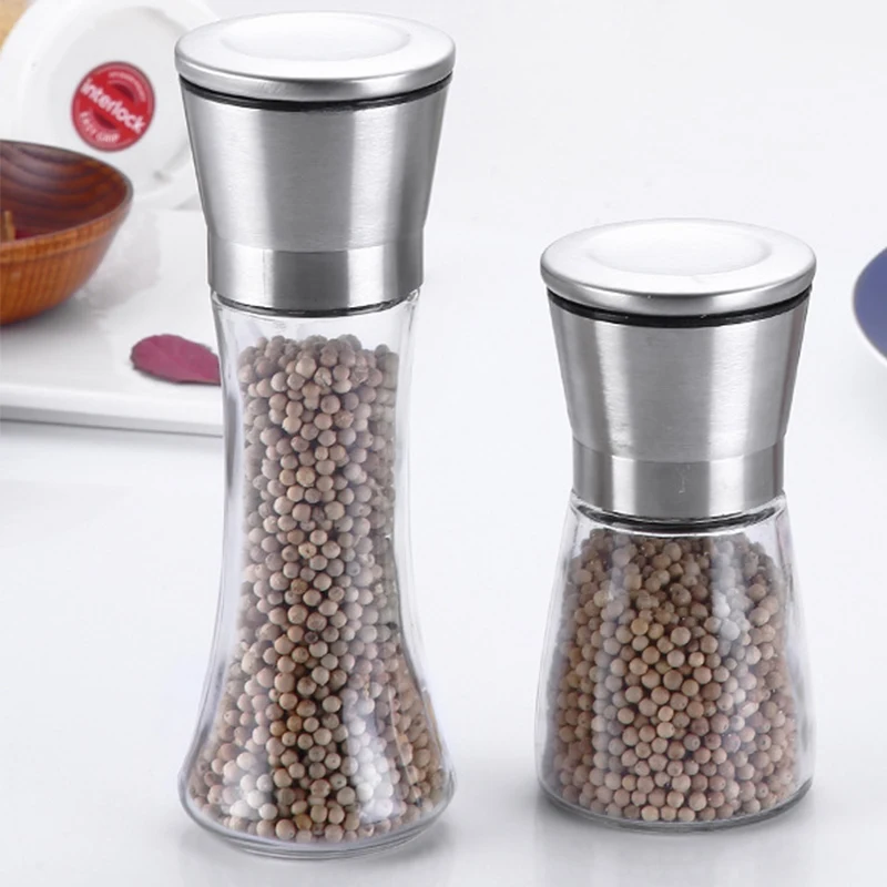 

Transparent Pepper Grinder Bottle 305 Stainless Steel Manual Salt and Pepper Mill Grinder Kitchen Tools Accessories ,1PC