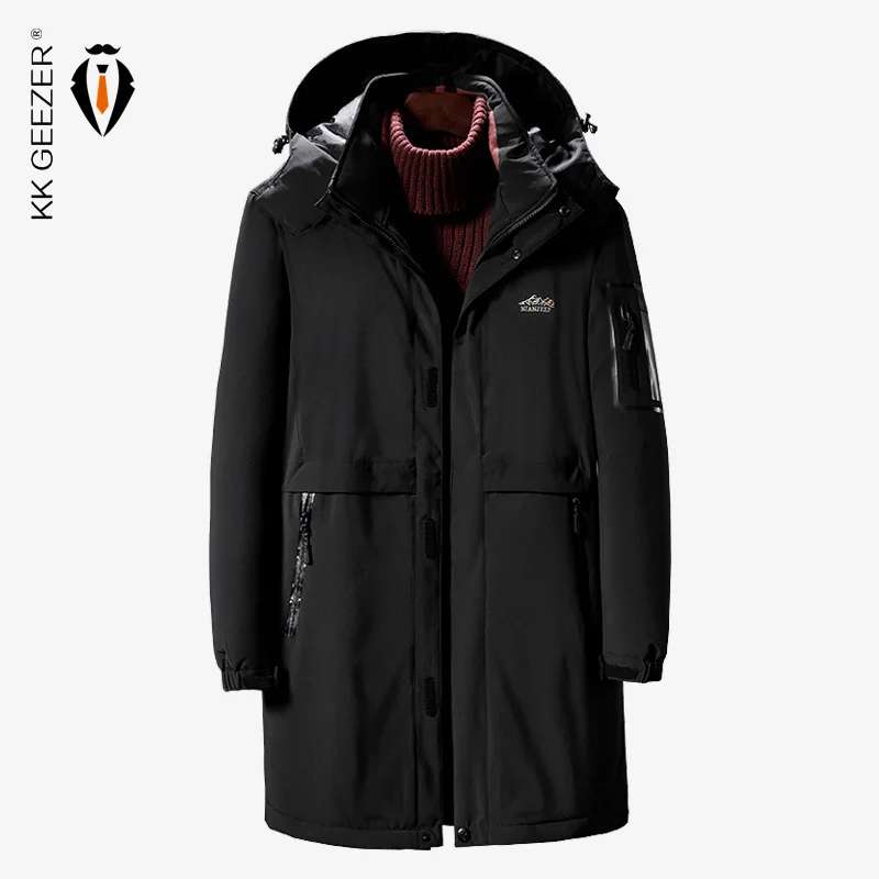 Длинная куртка мужское зимнее пальто водонепроницаемая парка Женская деловая