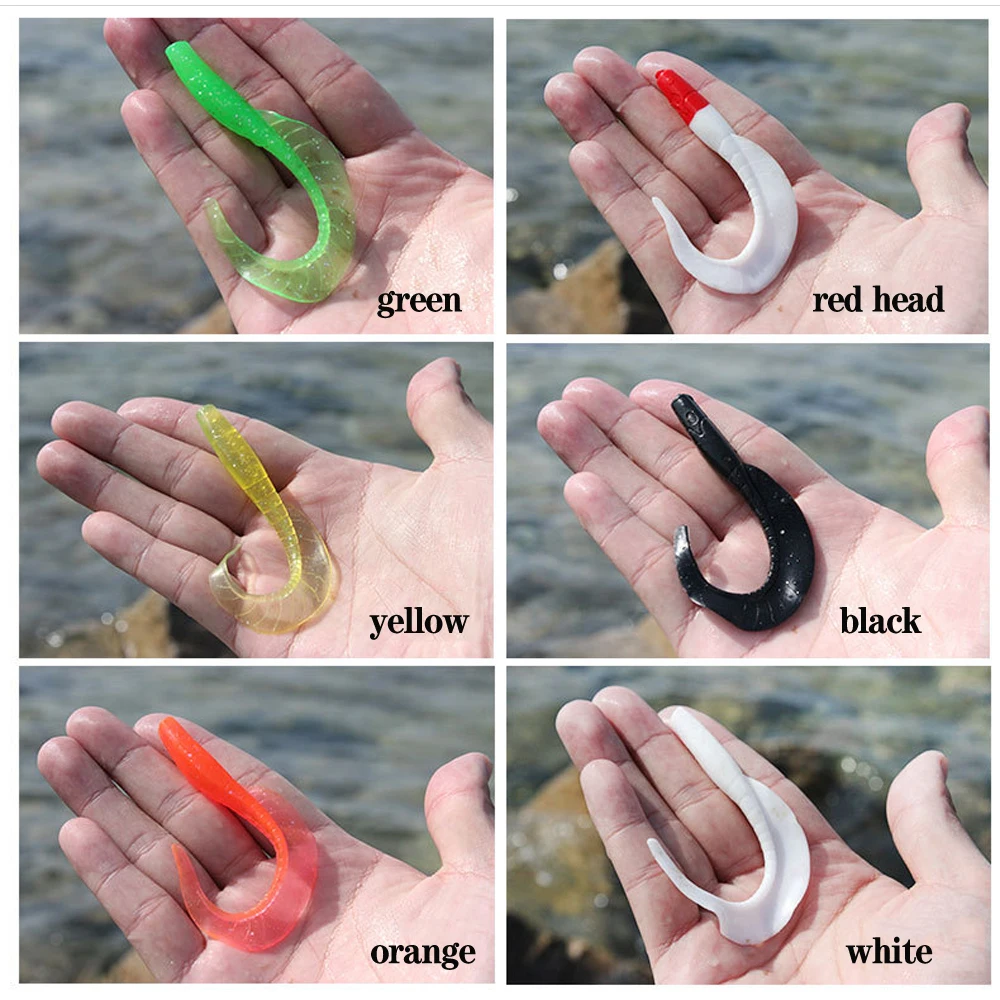 Рыболовная приманка Tail Grub рыболовная для морской рыбалки 2 г 4 светящиеся Мягкие